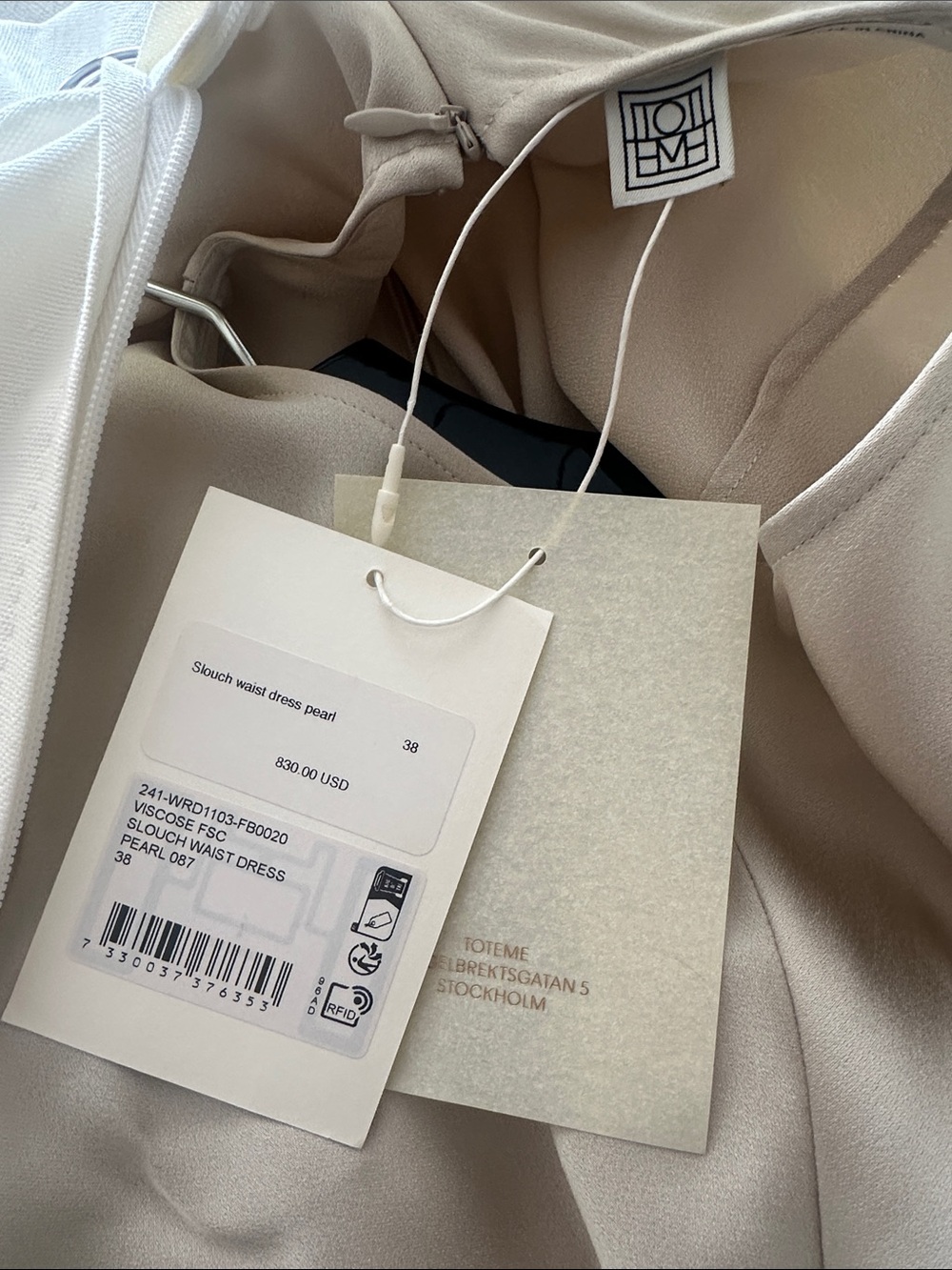 NWT Toteme Slouch Maxi Dress in Pearl - Picture 7 of 10